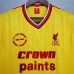 Liverpool 85/86 Away Yellow Soccer Jersey